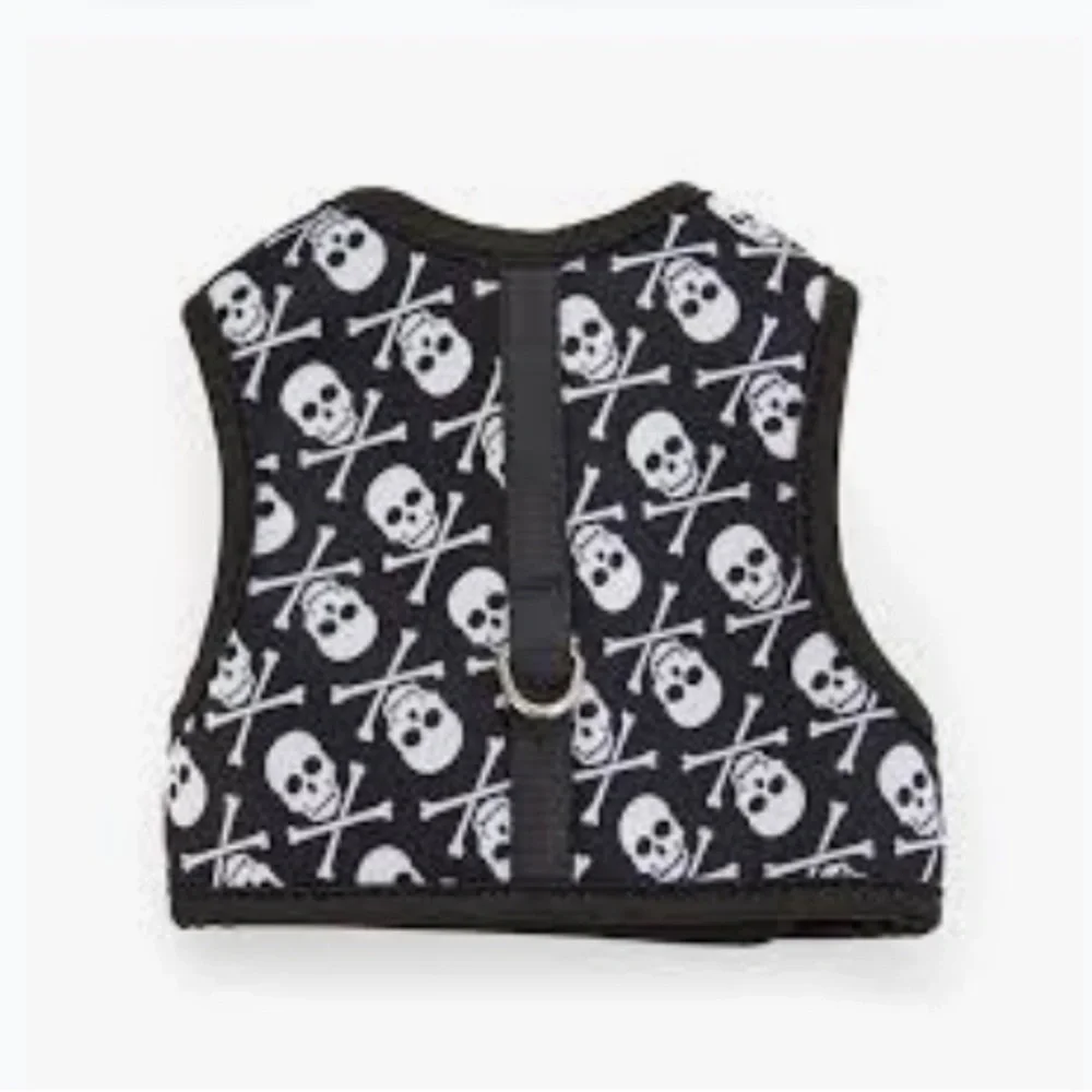 Skull Pattern Cat Harness with Leash